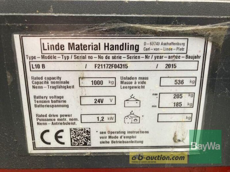 Frontstapler от тип Linde XXX LINDE L10 B, Gebrauchtmaschine в Giebelstadt (Снимка 6)