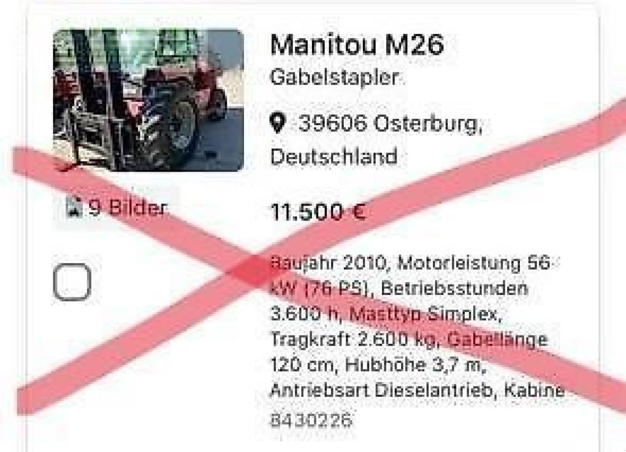 Frontstapler des Typs Manitou m26, Gebrauchtmaschine in NEUENDORF AM SPECK (Bild 2)