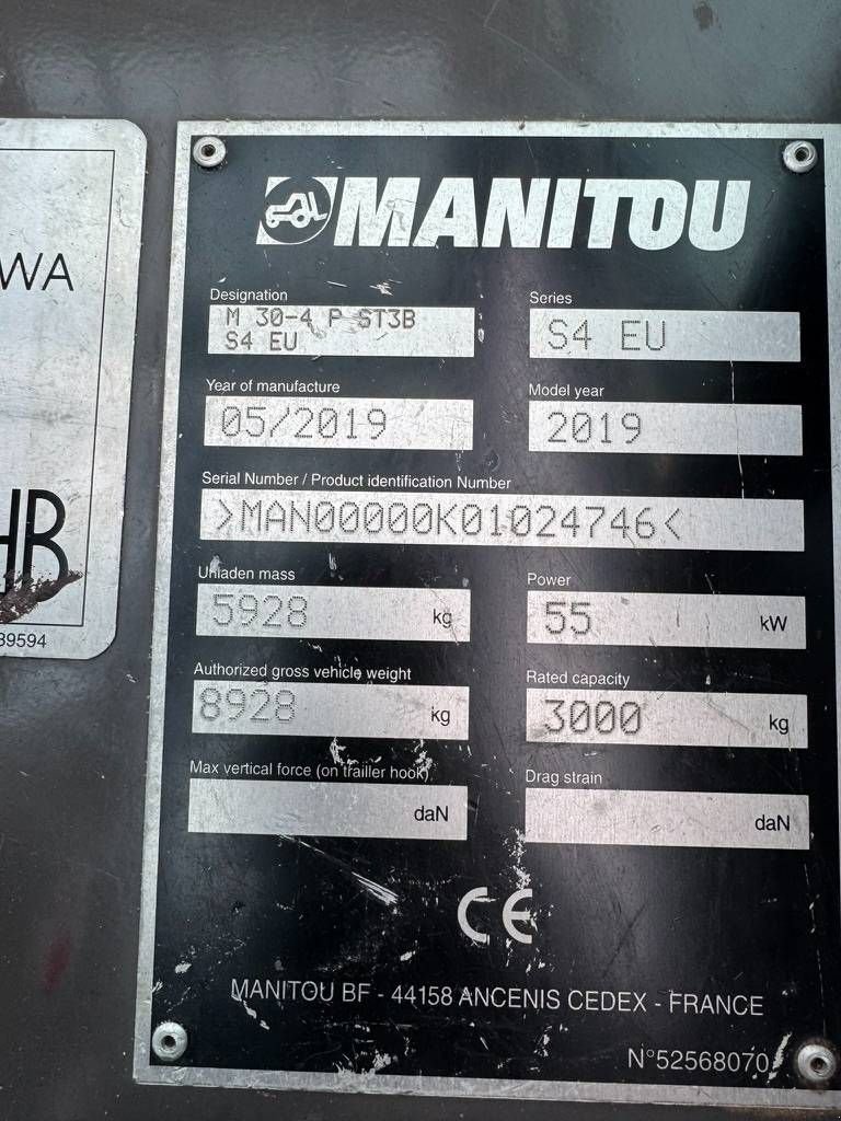 Frontstapler Türe ait Manitou M30-4, Gebrauchtmaschine içinde Hendrik Ido Ambacht (resim 10)