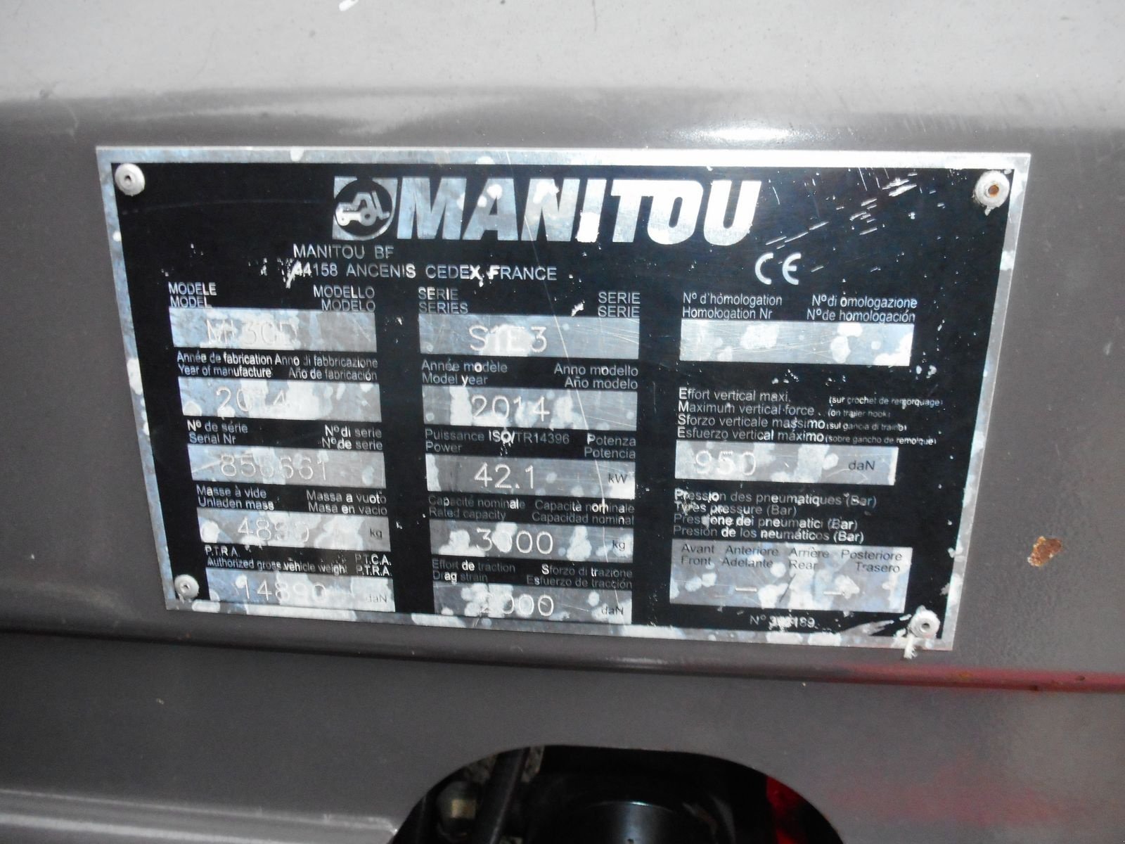 Frontstapler Türe ait Manitou MI30D Triplex 4,7m + SS + 4. Kreis, Gebrauchtmaschine içinde St. Nikolai ob Draßling (resim 8)