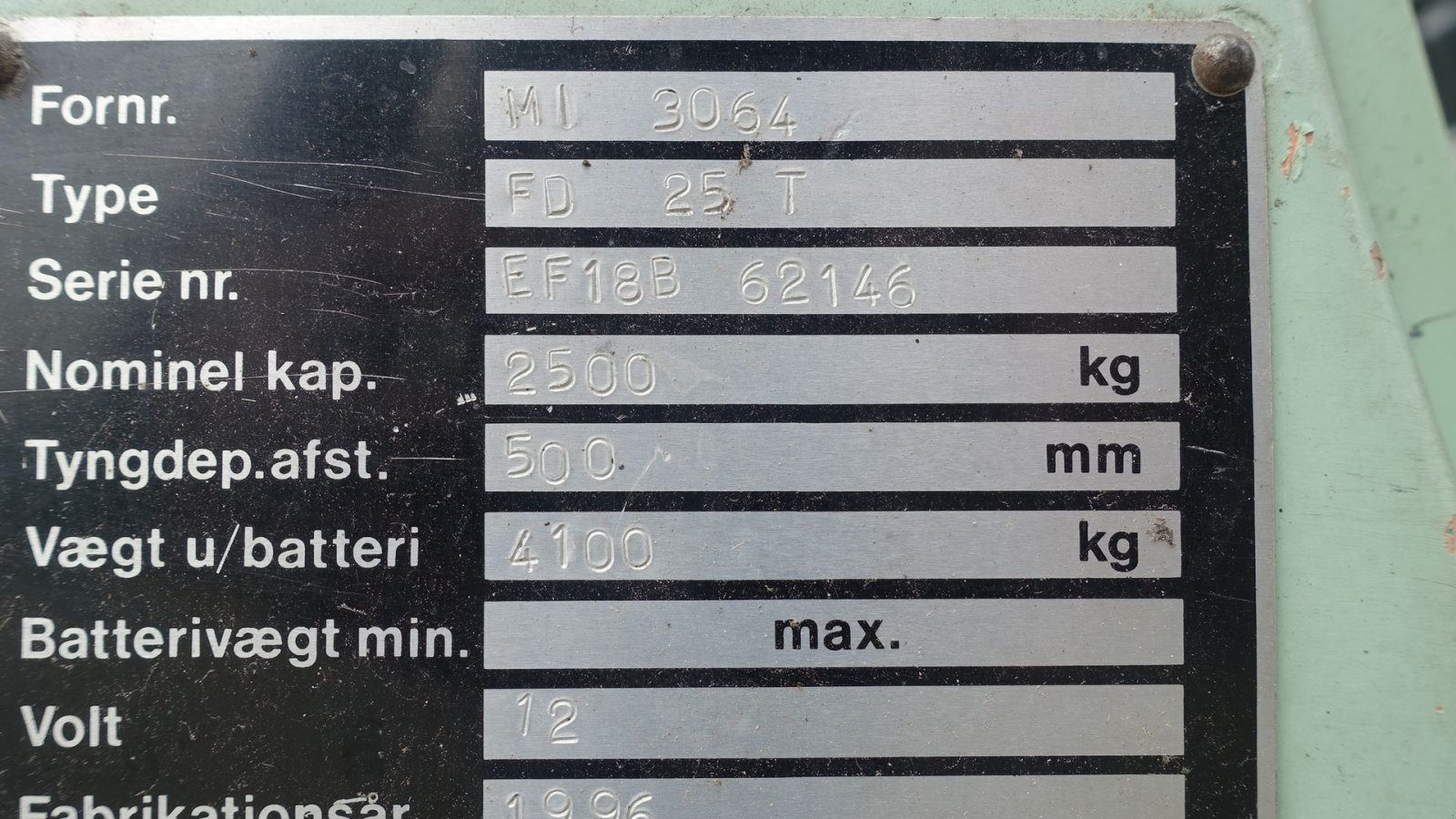 Frontstapler des Typs Mitsubishi FD 25 T // 2500 kg diesel, Gebrauchtmaschine in Skive (Bild 7)