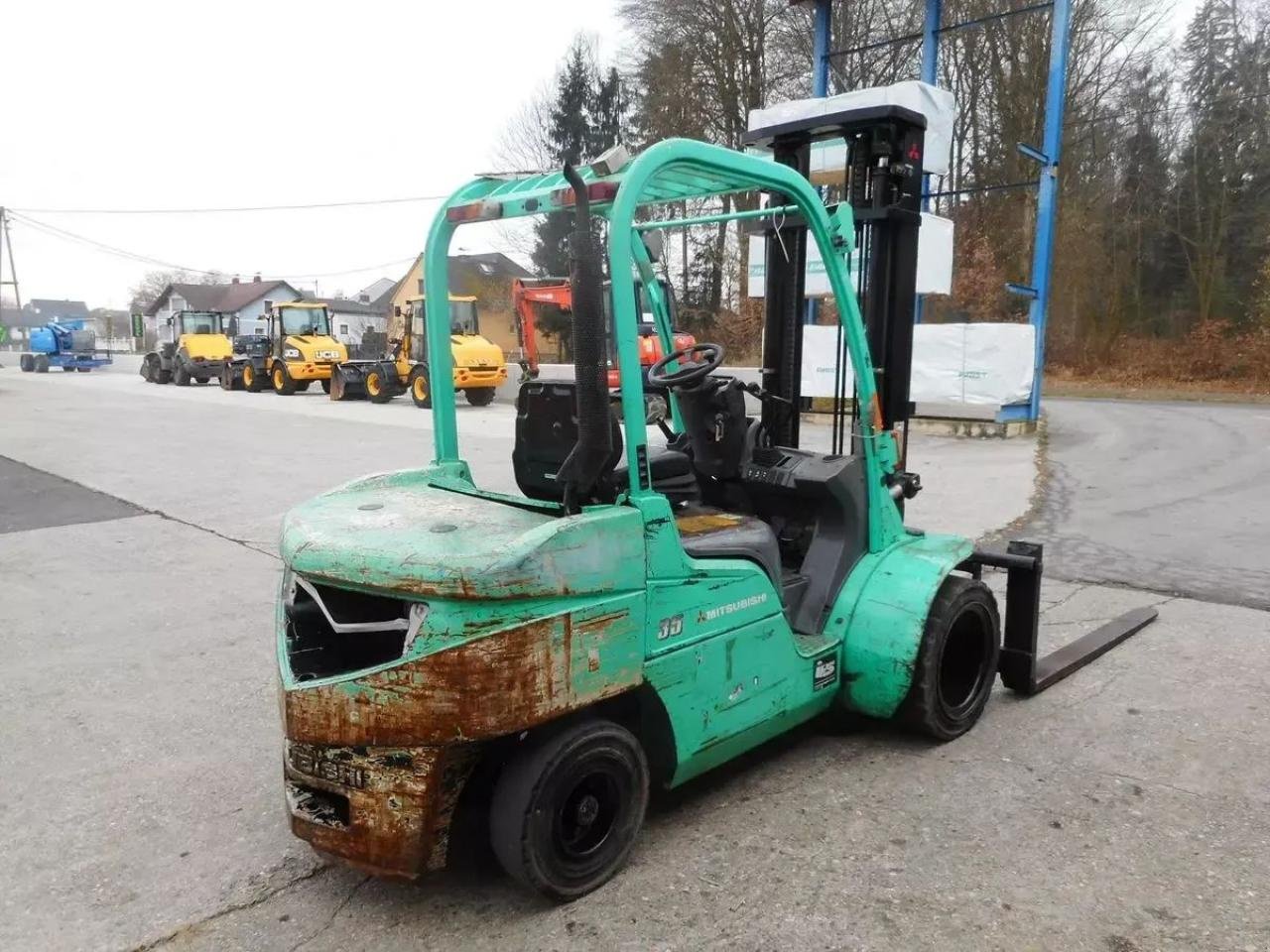 Frontstapler of the type Mitsubishi fd35n mit zwillingreifen und breiten gabelträger, Gebrauchtmaschine in ST. NIKOLAI/DR. (Picture 4)