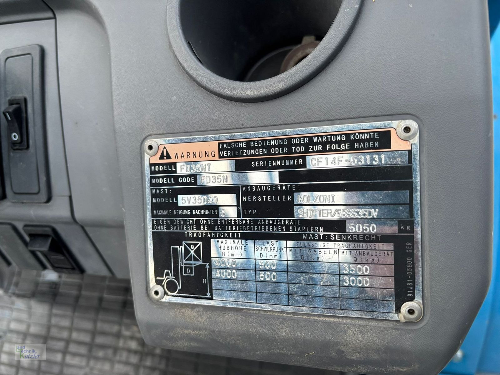 Frontstapler des Typs Mitsubishi FD35NTD, Gebrauchtmaschine in Deutsch-Wagram (Bild 9)