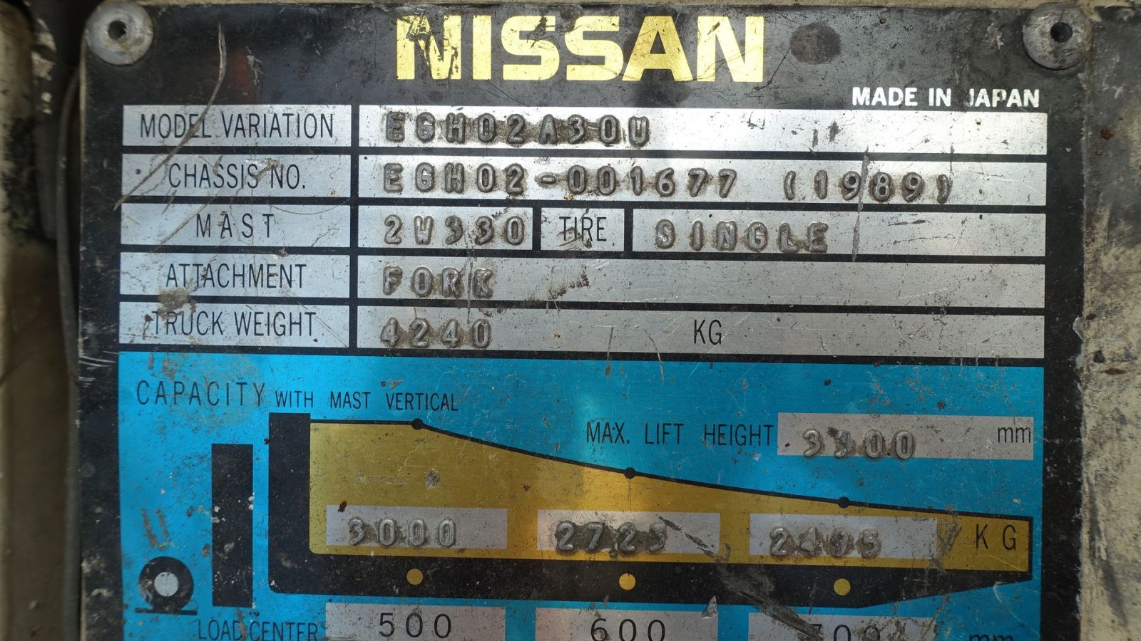 Frontstapler of the type Nissan EGH02A30U // 3000 kg diesel, Gebrauchtmaschine in Skive (Picture 5)