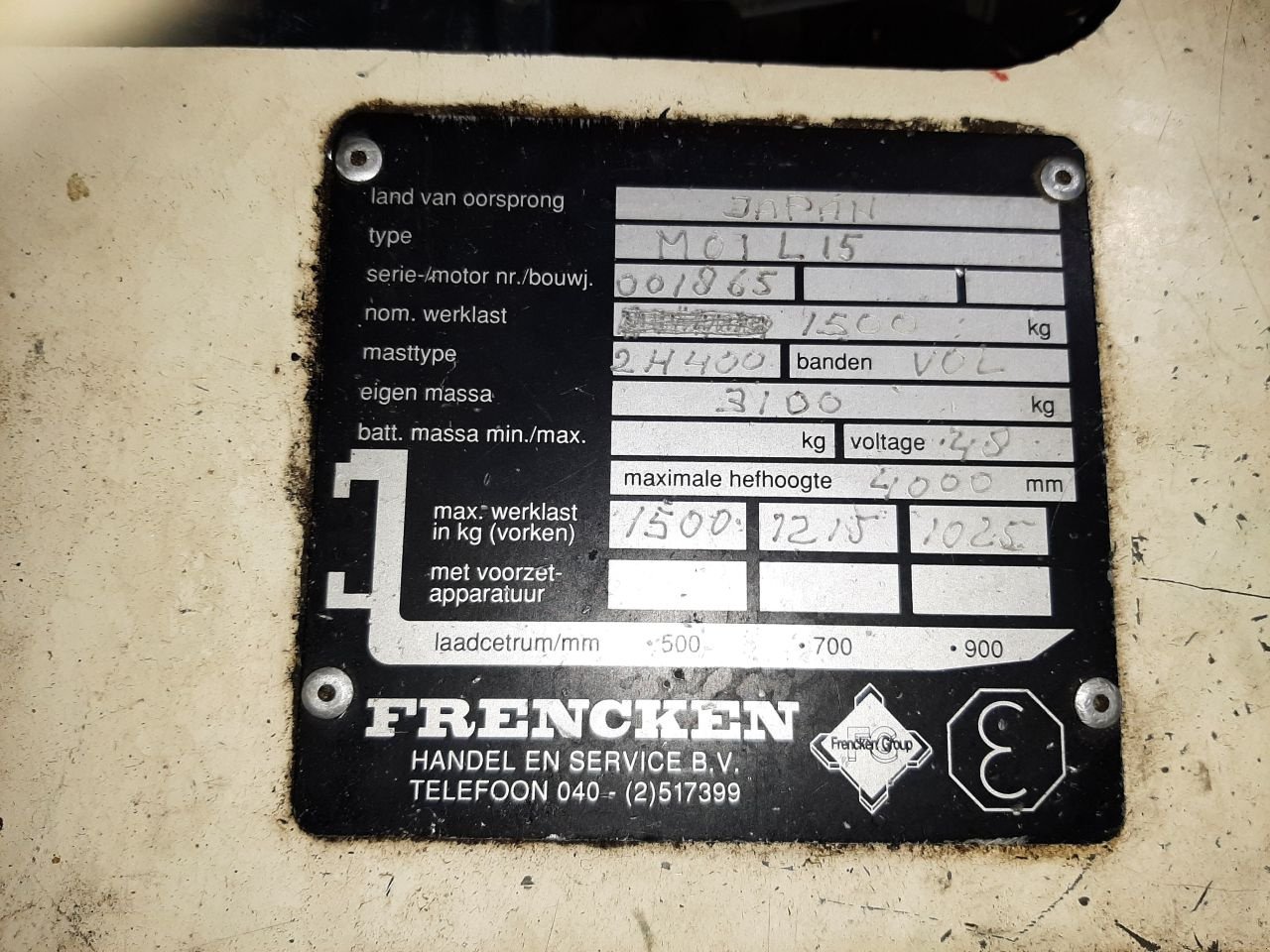 Frontstapler des Typs Nissan M01L15, Gebrauchtmaschine in Brakel (Bild 10)