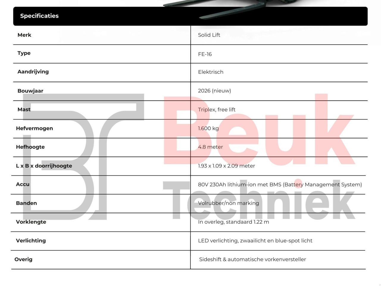 Frontstapler типа Sonstige SOLID LIFT FE-16, Neumaschine в LUNTEREN (Фотография 11)