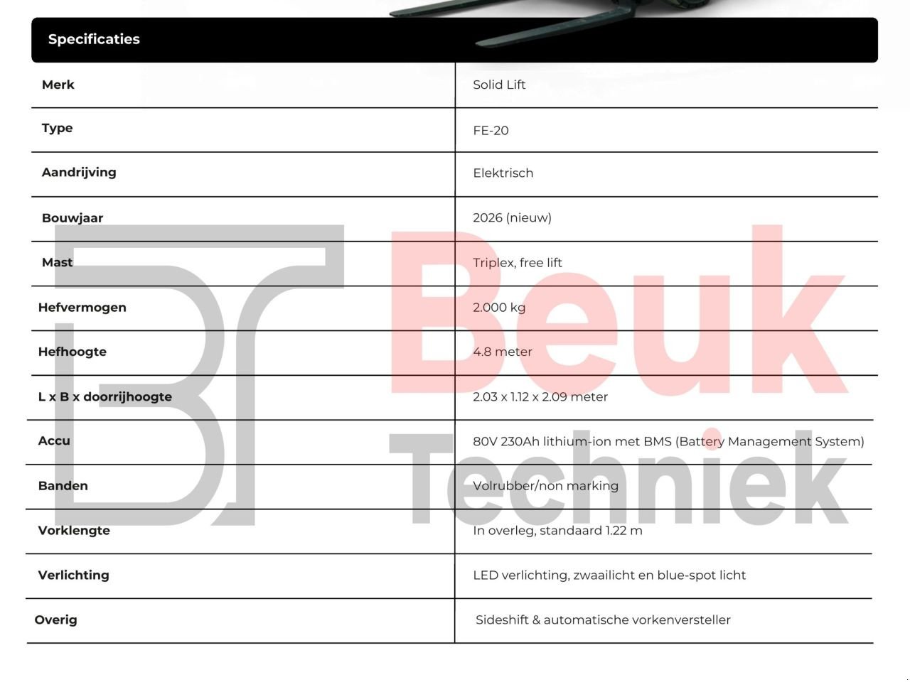 Frontstapler du type Sonstige SOLID LIFT FE-20, Neumaschine en LUNTEREN (Photo 11)