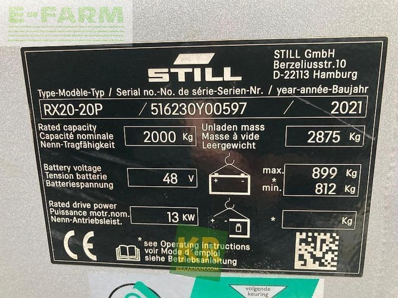 Frontstapler des Typs Still rx 20-20p elekt. heftruck #19887, Gebrauchtmaschine in STEENBERGEN (Bild 20)