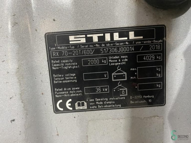 Frontstapler typu Still RX 70-20/600 T, Gebrauchtmaschine v Wijchen (Obrázek 4)