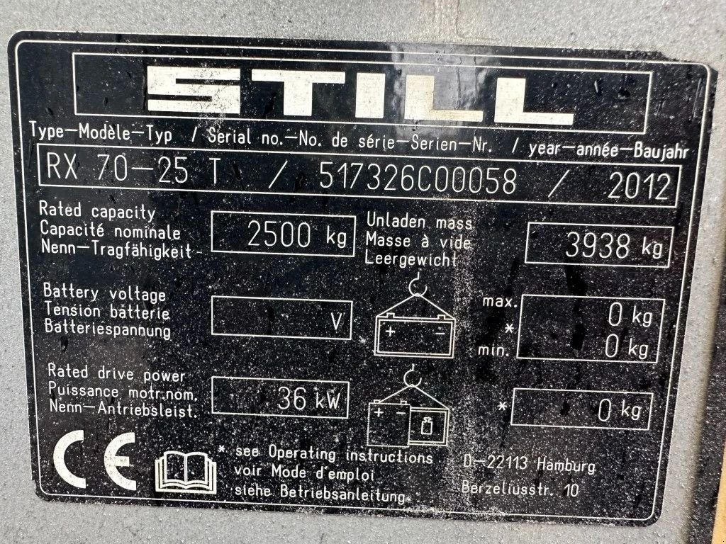 Frontstapler des Typs Still RX 70-25 T 2.5 ton Duplex Sideshift Positioner LPG Heftruck, Gebrauchtmaschine in VEEN (Bild 9)