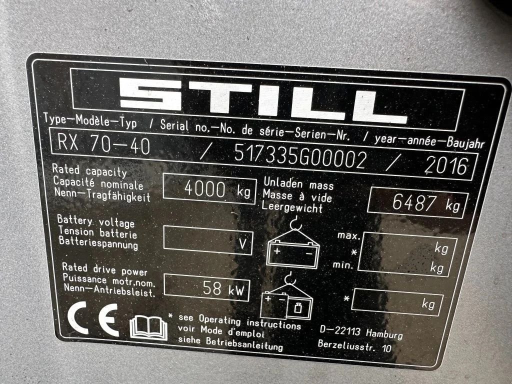 Frontstapler des Typs Still RX 70-40 Duplex Sideshift 4 ton LPG Heftruck 2016, Gebrauchtmaschine in VEEN (Bild 3)
