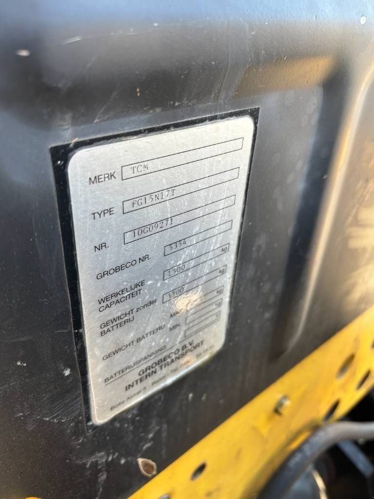 Frontstapler van het type TCM FG15N17T 1.5 ton LPG heftruck triple mast, Gebrauchtmaschine in Hooge mierde (Foto 8)