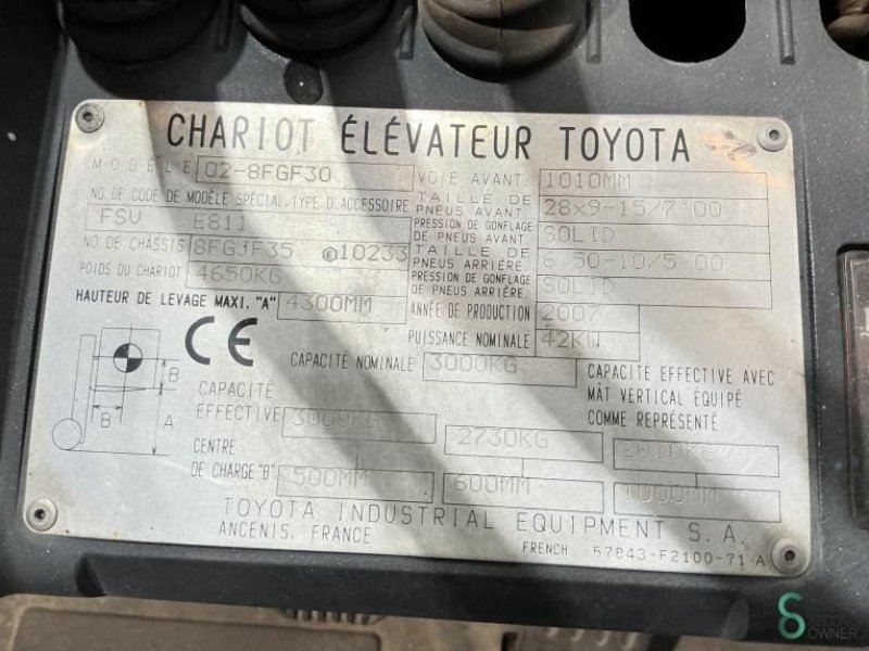 Frontstapler typu Toyota 02-8 FGJF 35, Gebrauchtmaschine w Wijchen (Zdjęcie 11)