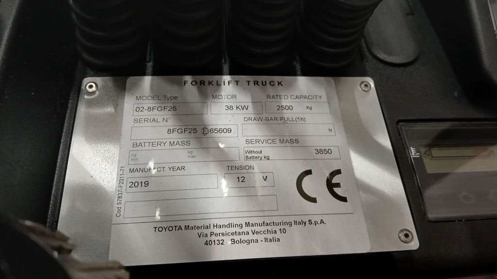 Frontstapler typu Toyota 02-8FBGF-25, Gebrauchtmaschine v Barneveld (Obrázek 5)