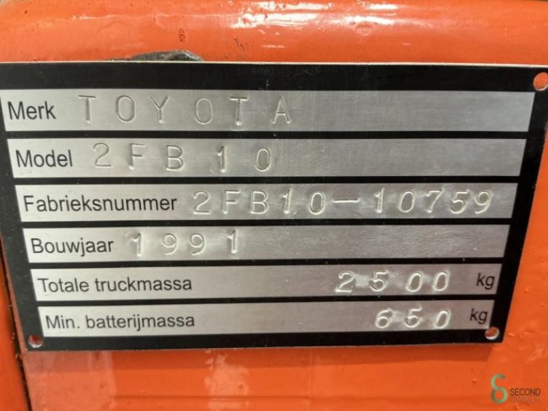 Frontstapler des Typs Toyota 2FB10, Gebrauchtmaschine in Wijchen (Bild 10)