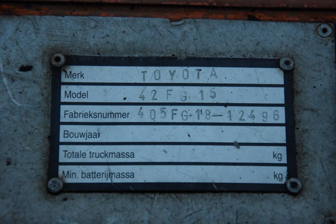 Frontstapler от тип Toyota 42FG15, Gebrauchtmaschine в Kamperveen (Снимка 7)