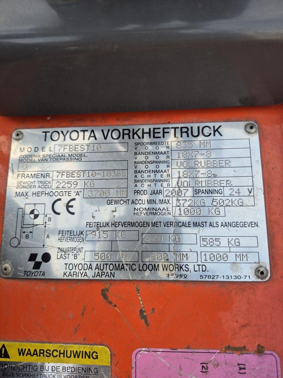 Frontstapler typu Toyota 7FBEST10, Gebrauchtmaschine w Biddinghuizen (Zdjęcie 11)
