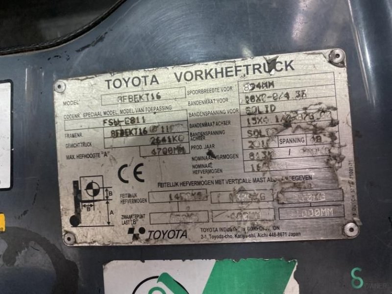 Frontstapler of the type Toyota 8 FBEKT 16, Gebrauchtmaschine in Wijchen (Picture 9)