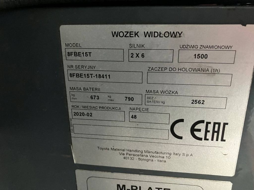 Frontstapler типа Toyota 8FBE15T, Gebrauchtmaschine в Antwerpen (Фотография 11)