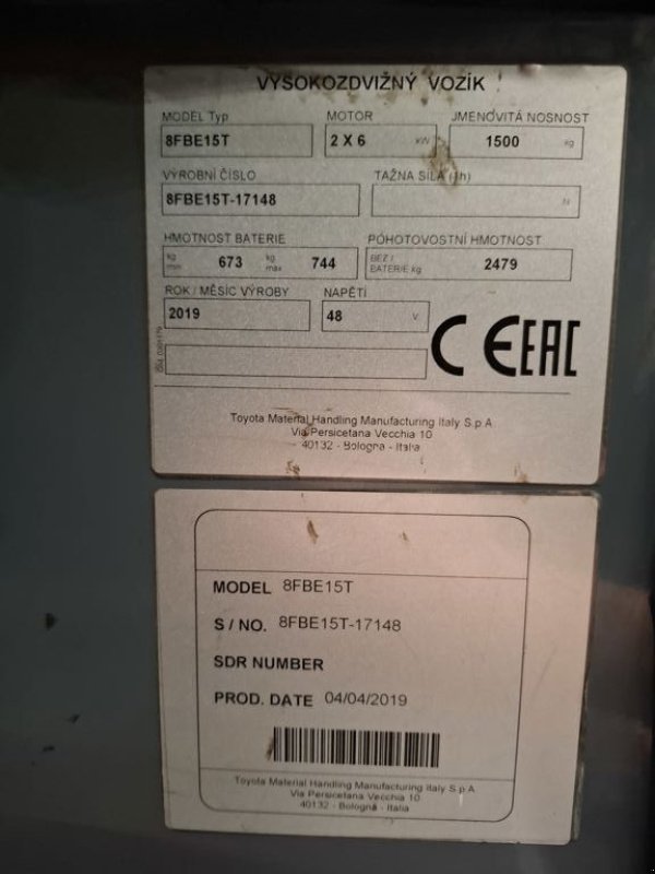 Frontstapler typu Toyota 8FBE15T, Gebrauchtmaschine v Barneveld (Obrázek 7)