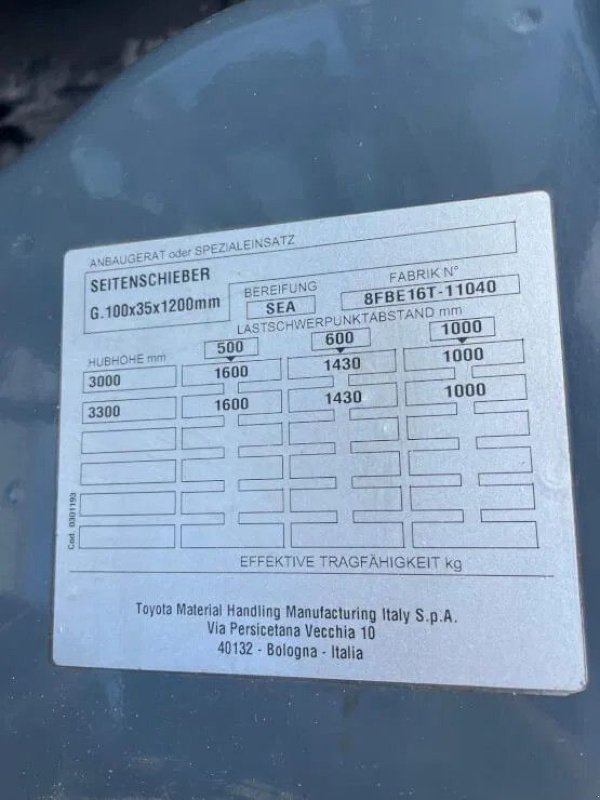 Frontstapler typu Toyota 8FBE16T heftruck met freelift 3,30m mast 6200 uur, Gebrauchtmaschine v Kwintsheul (Obrázok 7)