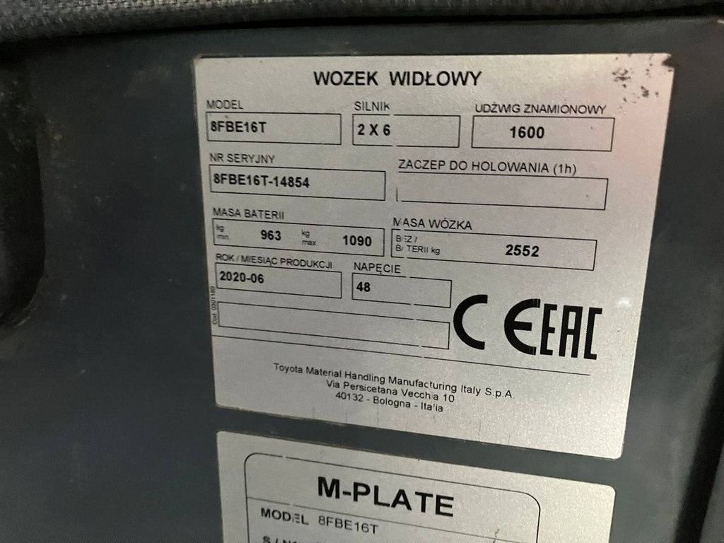 Frontstapler a típus Toyota 8FBE16T, Gebrauchtmaschine ekkor: Antwerpen (Kép 11)