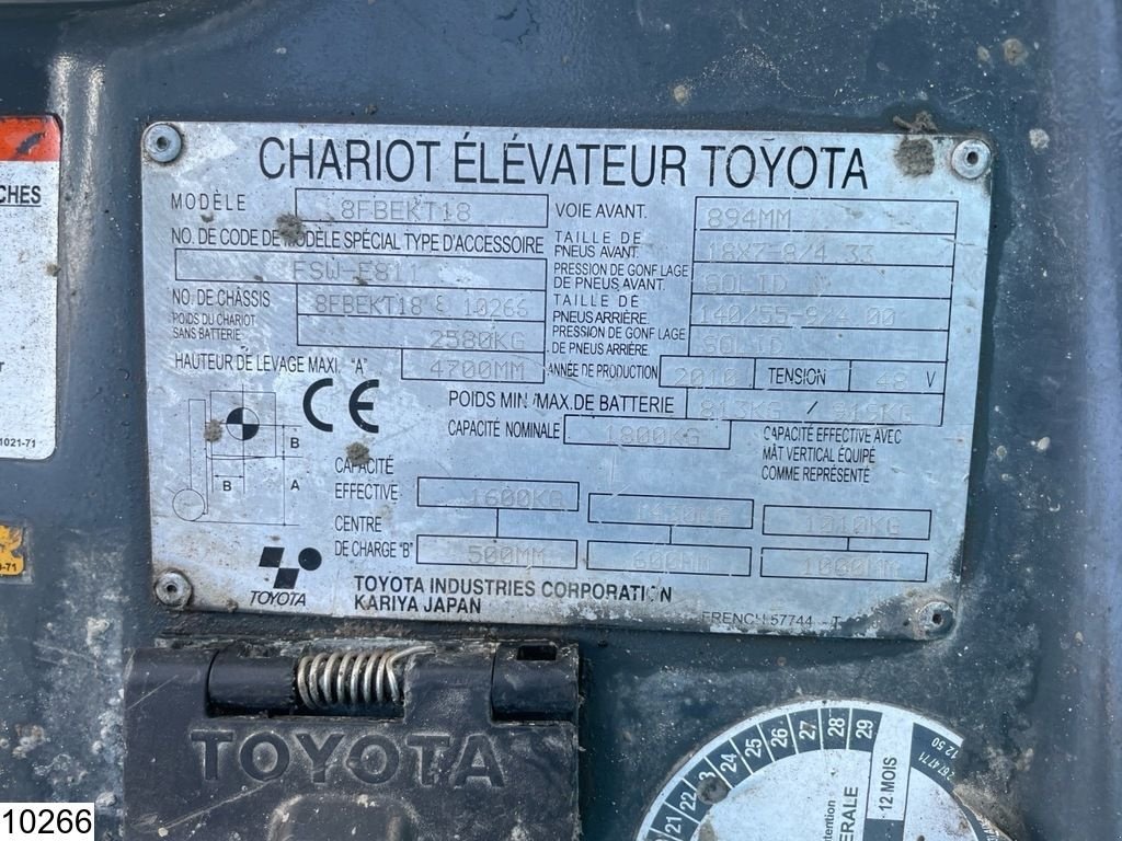 Frontstapler tipa Toyota 8FBEKT18 1800KG, H 4.7M, 7764h, charger, Gebrauchtmaschine u Ede (Slika 8)