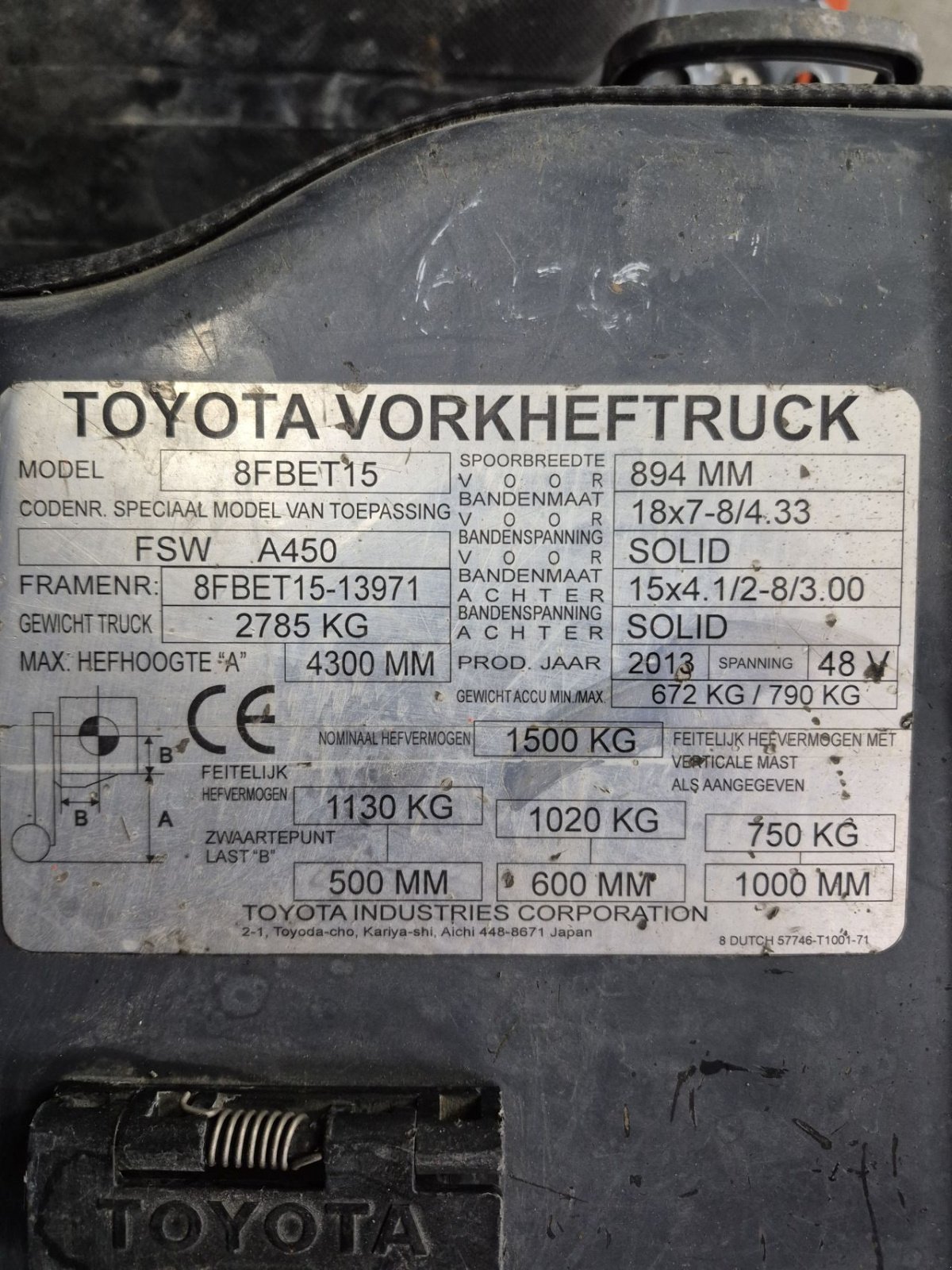 Frontstapler tip Toyota 8FBET15, Gebrauchtmaschine in Biddinghuizen (Poză 10)