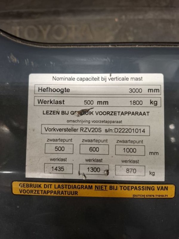 Frontstapler типа Toyota 8FBM18T, Neumaschine в Barneveld (Фотография 6)