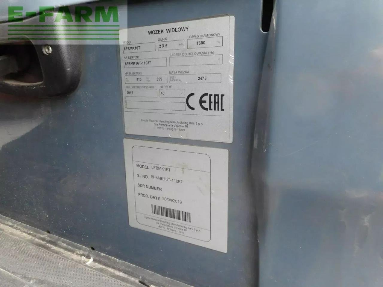 Frontstapler del tipo Toyota 8fbnkt16t triplex 4,7m + ss + ladegerät ( lithiu, Gebrauchtmaschine In ST. NIKOLAI/DR. (Immagine 9)