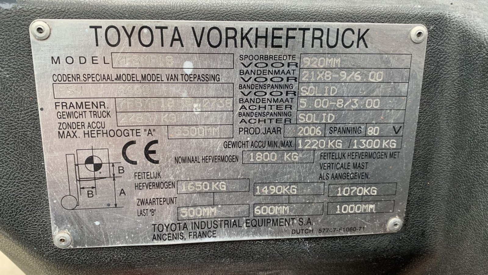Frontstapler typu Toyota FBMF18, Gebrauchtmaschine v Herpen (Obrázek 9)