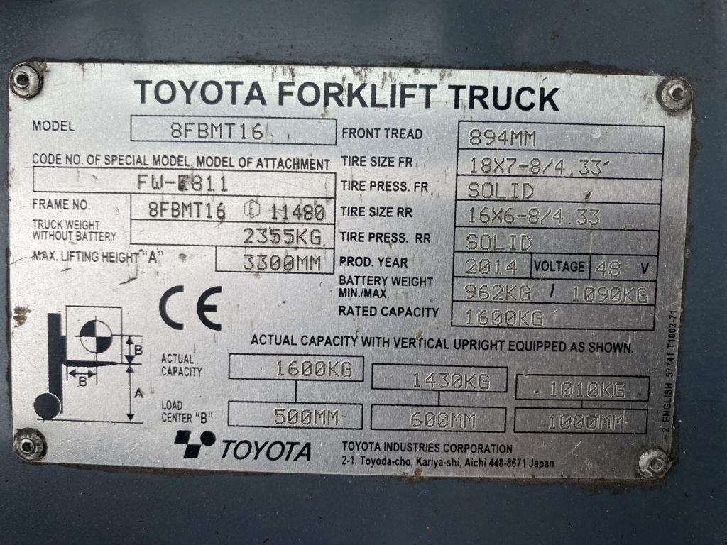 Frontstapler des Typs Toyota Traigo 16 Duplex Freelift Sideshift 1.6 ton Elektra Heftruck, Gebrauchtmaschine in VEEN (Bild 4)