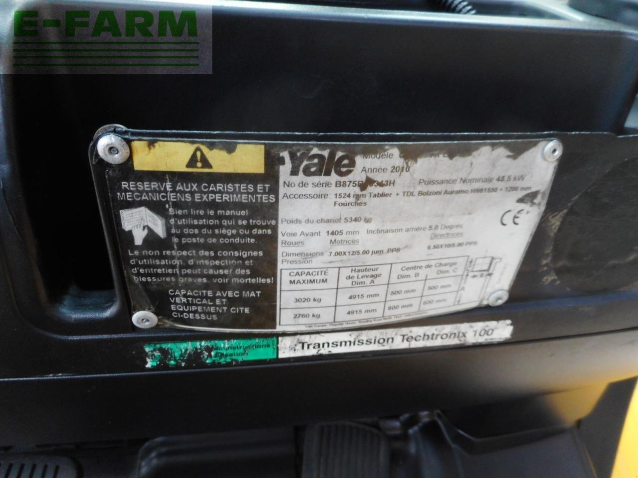 Frontstapler of the type Yale gdp35vx triplex 4,9m + ss + zwillingsreifen, Gebrauchtmaschine in ST. NIKOLAI/DR. (Picture 9)