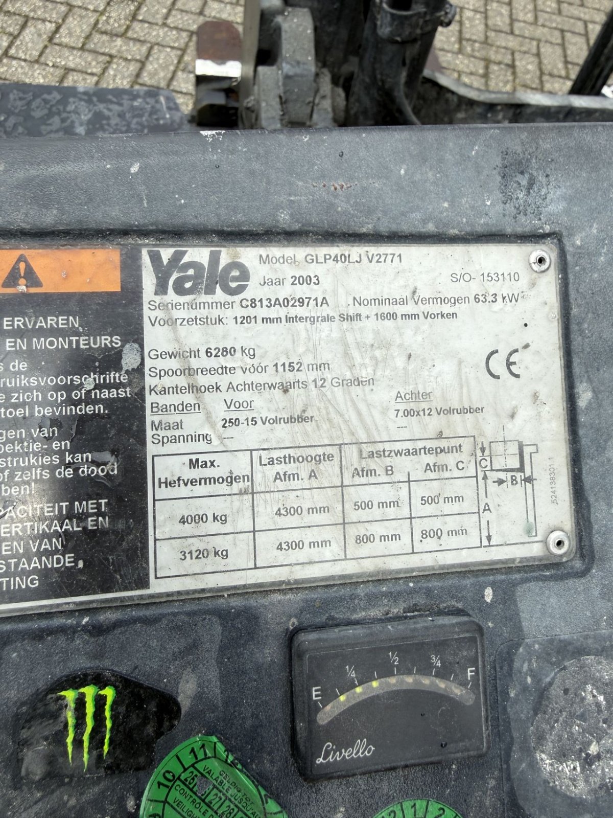 Frontstapler Türe ait Yale glkp40lj, Gebrauchtmaschine içinde Heythuysen (resim 4)