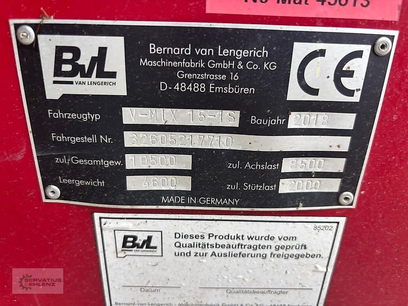 Futtermischwagen of the type BVL V - Mix 15 - 1S Neue Schnecke, Gebrauchtmaschine in Rittersdorf (Picture 3)