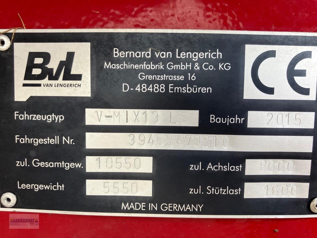 Futtermischwagen Türe ait BVL V-MIX FILL+13-1S L, Gebrauchtmaschine içinde Jever (resim 11)