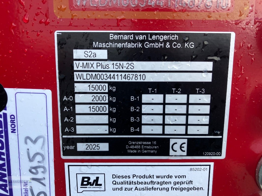 Futtermischwagen Türe ait BVL V-MIX PLUS 15N-2S, Gebrauchtmaschine içinde Aurich (resim 18)