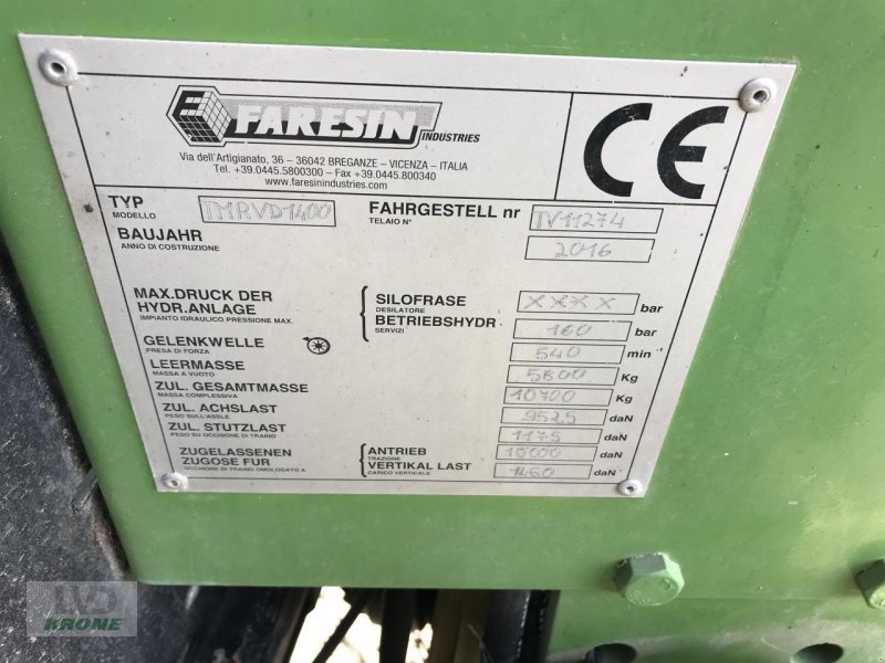 Futtermischwagen typu Faresin TMRVD1400, Gebrauchtmaschine v Spelle (Obrázek 12)