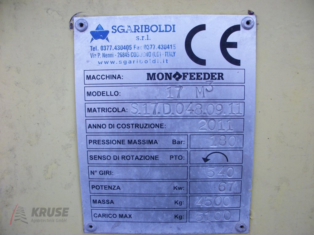 Futtermischwagen of the type Sgariboldi MONO 17 ST, Gebrauchtmaschine in Fürstenau (Picture 11)