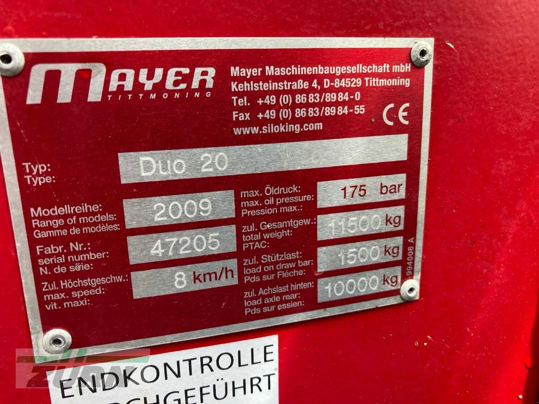 Futtermischwagen des Typs Siloking DUO 20 Mayer Siloking 20m³, Gebrauchtmaschine in Oberessendorf (Bild 28)