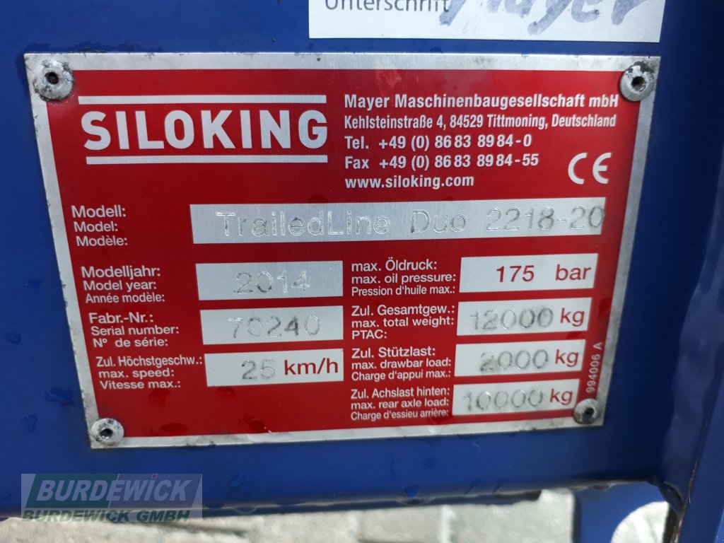 Futtermischwagen des Typs Siloking Premium 2218-20m³ Duo *neuer Behälter*, Gebrauchtmaschine in Lamstedt (Bild 8)