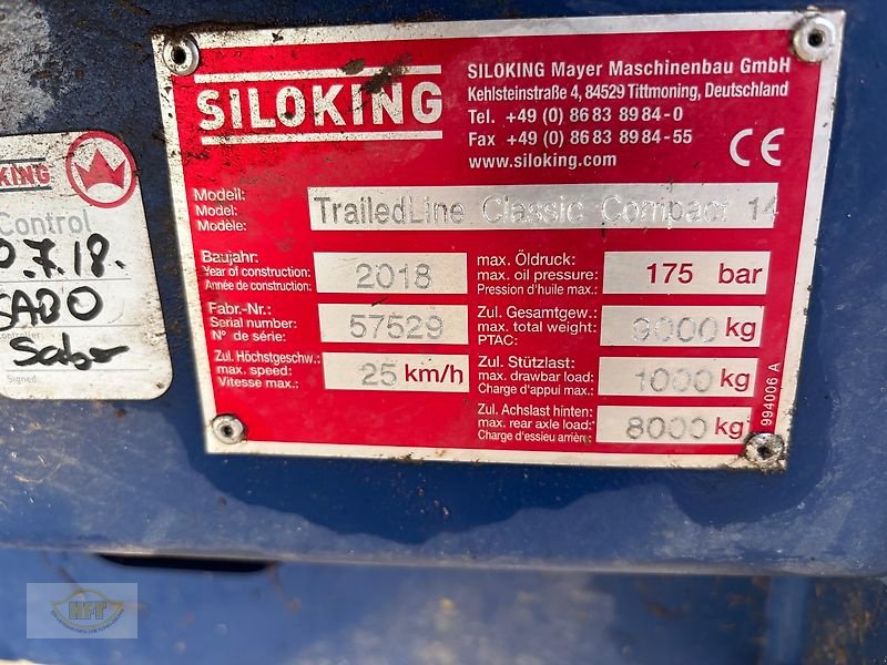 Futtermischwagen des Typs Siloking Siloking TrailedLine Classic Compact 14 m³, Gebrauchtmaschine in Mühlhausen-Görmar (Bild 8)