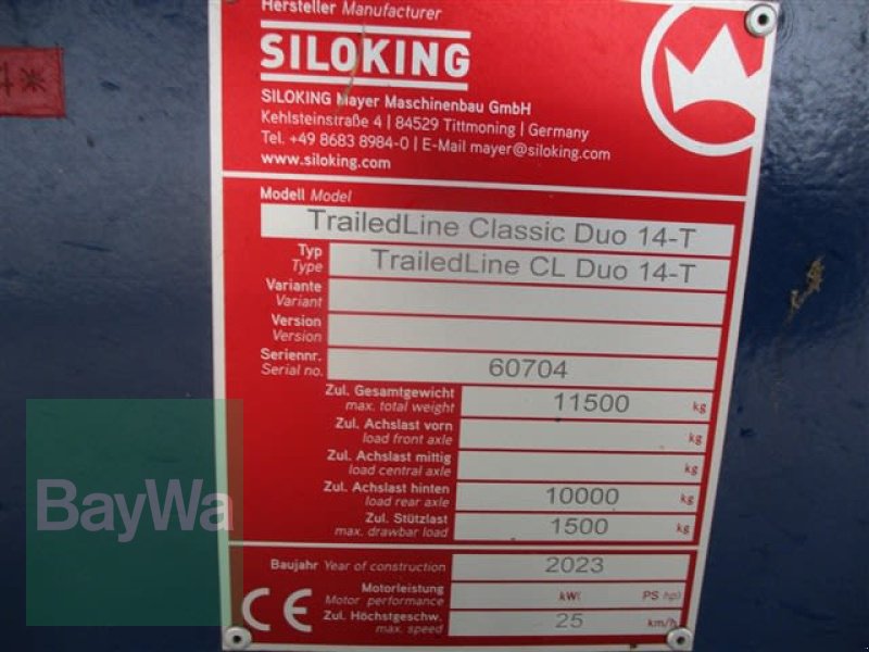 Futtermischwagen des Typs Siloking TRAILEDLINE CLASSIC 14 T  #128, Vorführmaschine in Schönau b.Tuntenhausen (Bild 14)