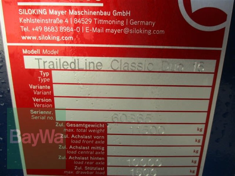 Futtermischwagen des Typs Siloking TRAILEDLINE  DUO 16  #129, Vorführmaschine in Schönau b.Tuntenhausen (Bild 17)