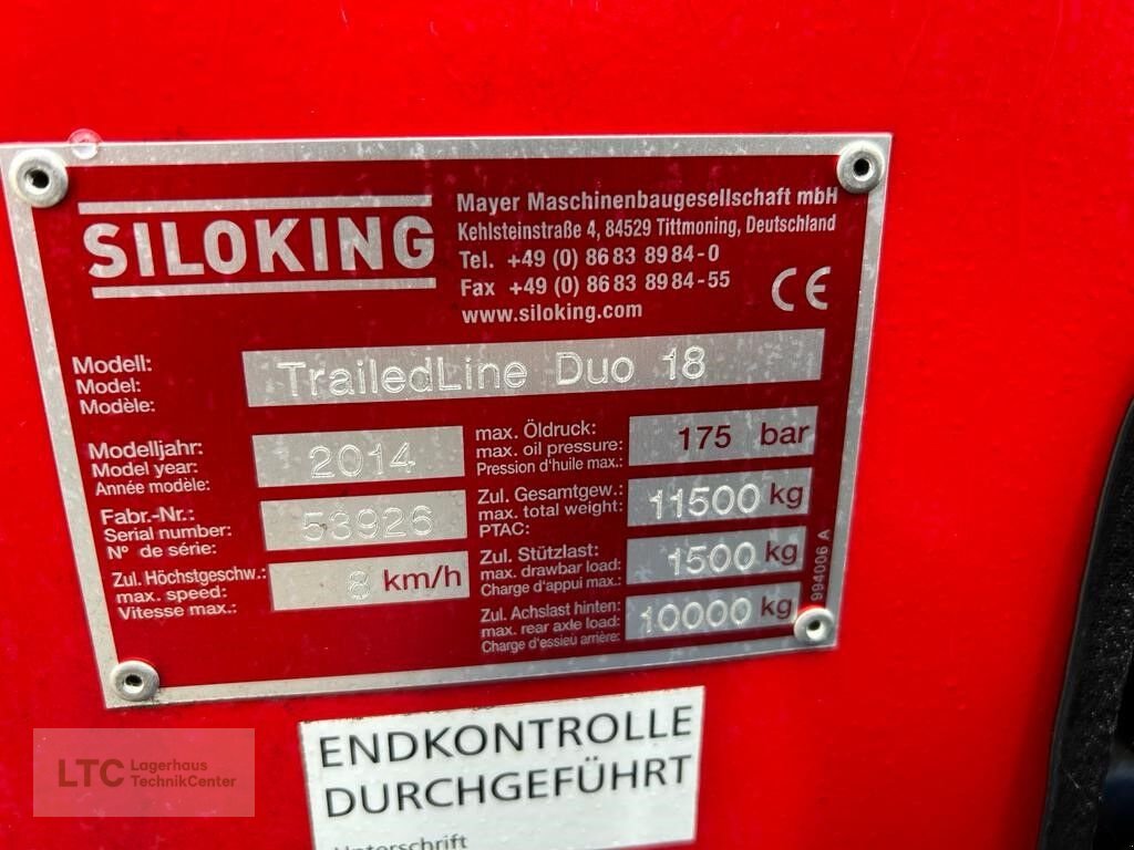 Futtermischwagen типа Siloking TrailedLine Duo 18, Gebrauchtmaschine в Redlham (Фотография 7)