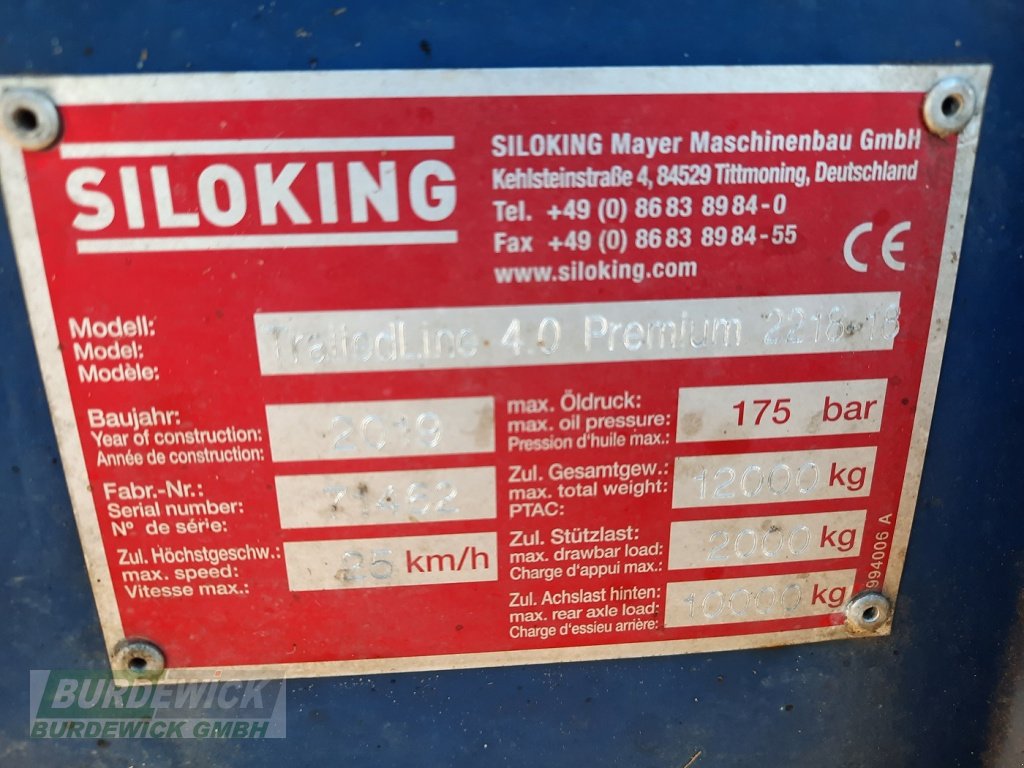 Futtermischwagen des Typs Siloking TrailedLine Premium 2218 18m³ *guter Zustand*, Gebrauchtmaschine in Lamstedt (Bild 10)