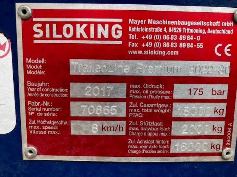 Futterverteilwagen tip Siloking TrailedLine 4.0 3022-30, Gebrauchtmaschine in Skærbæk (Poză 5)