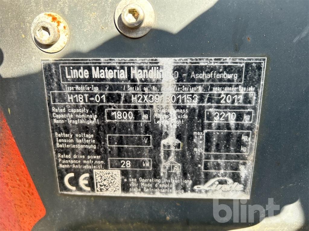 Gabelstapler du type Linde H18T-01, Gebrauchtmaschine en Düsseldorf (Photo 5)