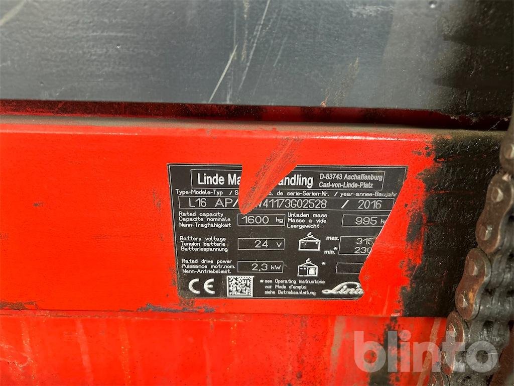 Gabelstapler tip Linde L16 AP, Gebrauchtmaschine in Düsseldorf (Poză 6)