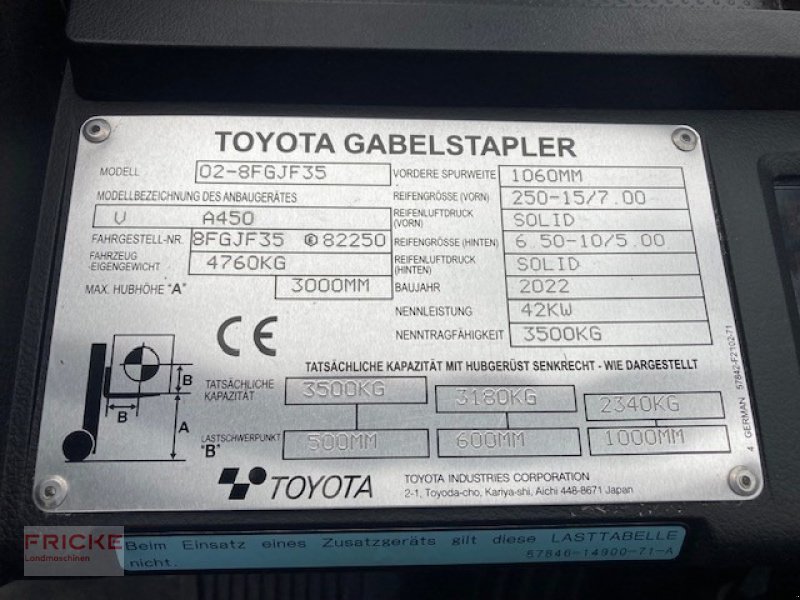 Gabelstapler typu Toyota 02-8FGJF35, Gebrauchtmaschine v Bockel - Gyhum (Obrázek 10)